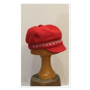 Newsboy Cap Red Hearts