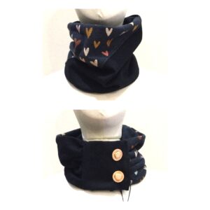 Slouchy Snood Blue Hearts