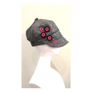 Newsboy Cap Black /Silver Zigzag