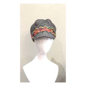 Newsboy Cap Black /Ivory Diamond