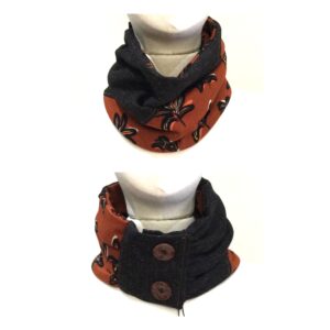 Slouchy Snood Rust /Black
