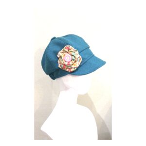 Newsboy Cap Teal Herringbone