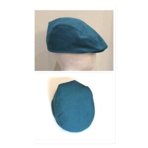 Kids Flat Cap Teal Herringbone Wool