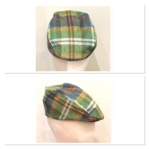 Kids Flat Cap Green Check