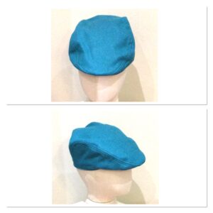 Kids Flat Cap Turquoise Herringbone