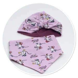 Bow Beanie & Bib Set Welly Mice