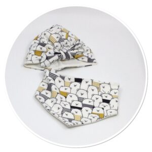 Bow Beanie & Bib Set Bears