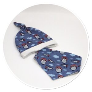 Knot-top Beanie & Bib Set Aviators