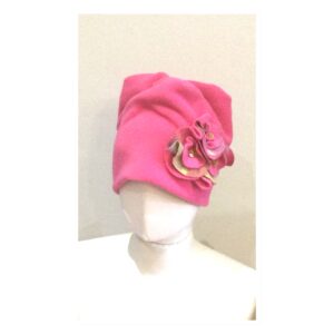 Pink Floral Fleece Beanie