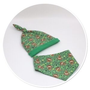 Knot-top Beanie & Bib Set Cheeky Monkeys