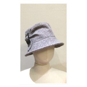 Trilby With Side Buckle Grey/Pink Tweed