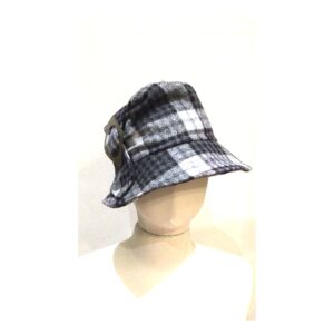 Trilby With Side Buckle Grey/Lilac Check