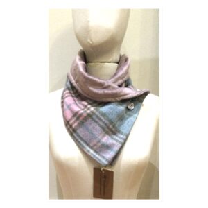Wool Neckwarmer Pink /Grey Check