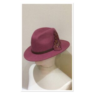 Waterproof Felt Fedora Dusty Rose & Applique