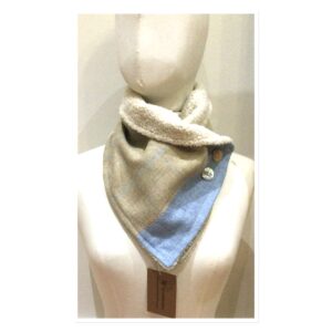 Wool Neckwarmer Pale Blue & Beige